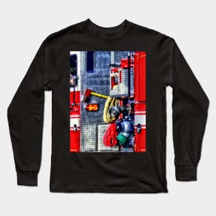 Fireman - Fire Truck With Hoses and Ax Long Sleeve T-Shirt